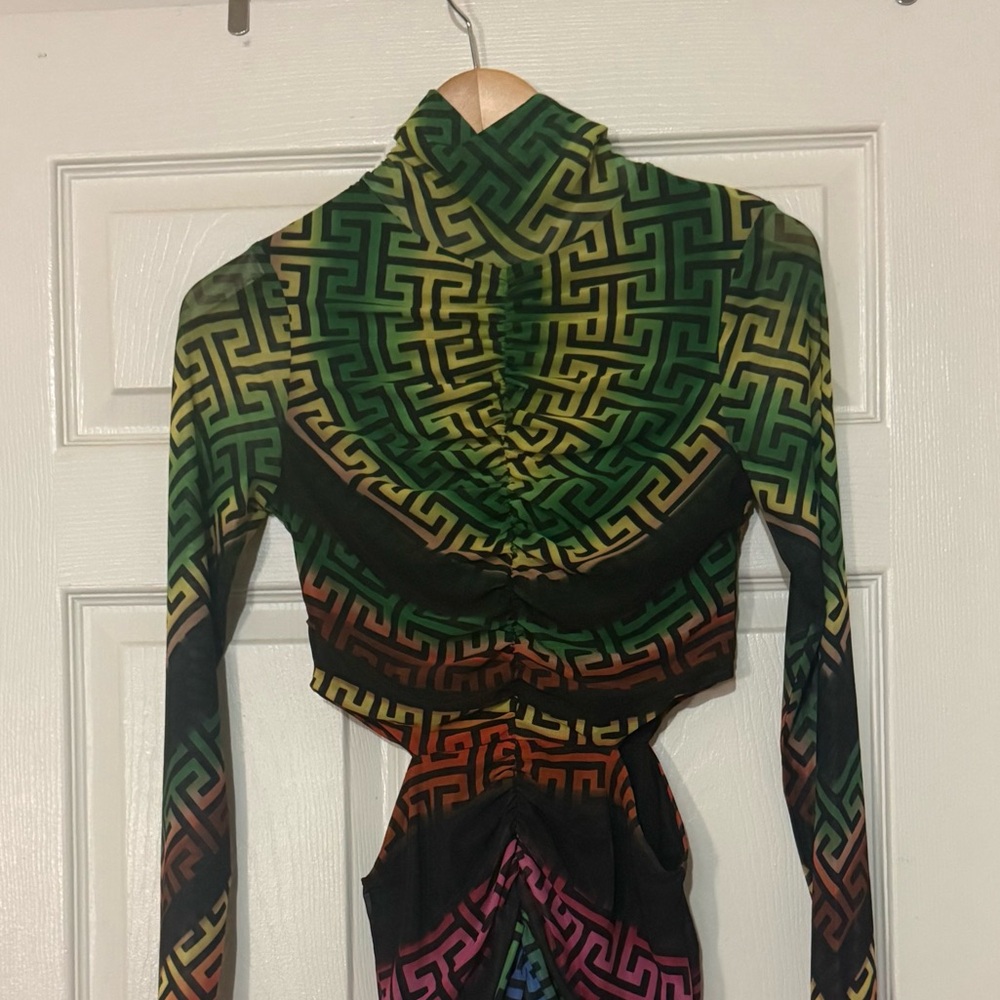 AFRM Multicolor Geometric Midi Dress